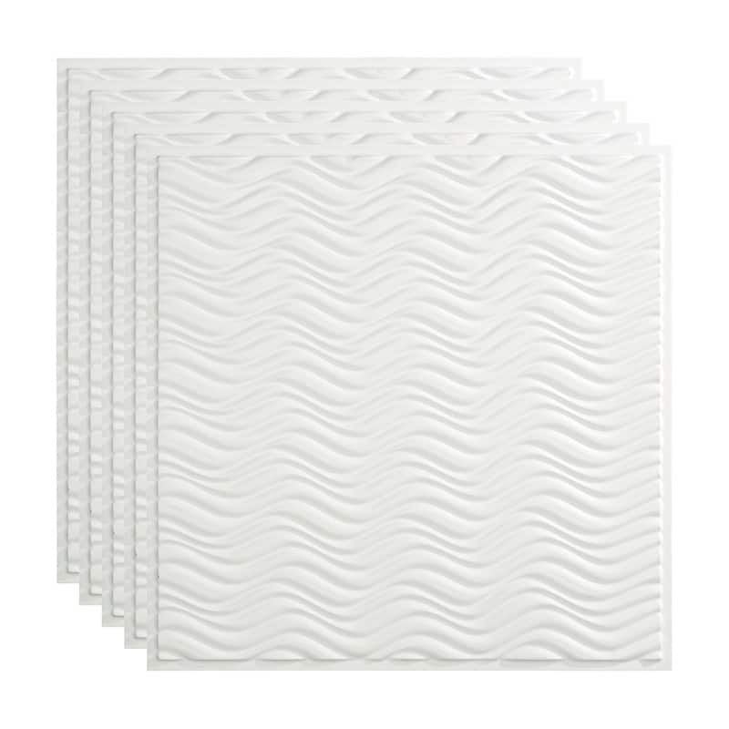 FASÄDE Current Decorative Vinyl 2ft x 2ft Lay in Ceiling Panel in Matte White (5 Pack) - 5 Pack - Matte White