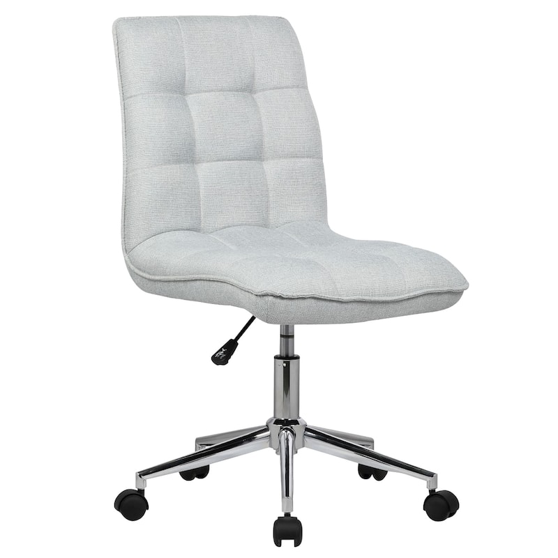 Porthos Home Lada Adjustable Swivel Office Chair, Linen Upholstery - Grey