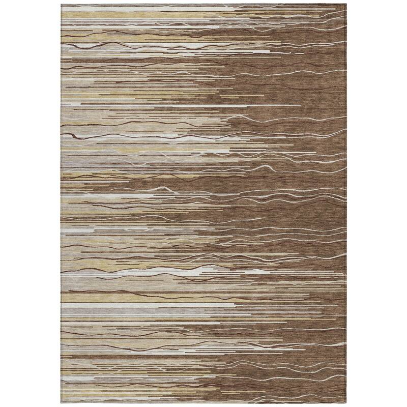 HomeRoots Striped Transitional Rectangle Outdoor Rug