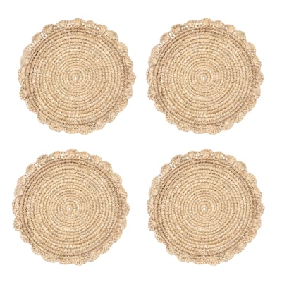 Caravan Blossom Natural Round Placemats - Set of 4