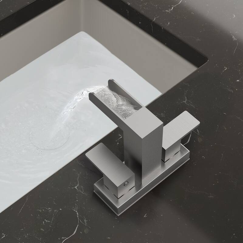 Centerset Bathroom Faucet 2-Handle, 4 Inch Bathroom Sink Faucet with Drain Assembly