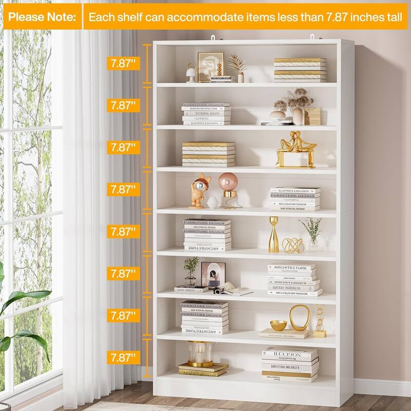 Bookcase, Open Display Storage Shelf, Organizer Cabinet Bookshelf Accent Shelving for Living Room, Home Office, Library, Bedroom
