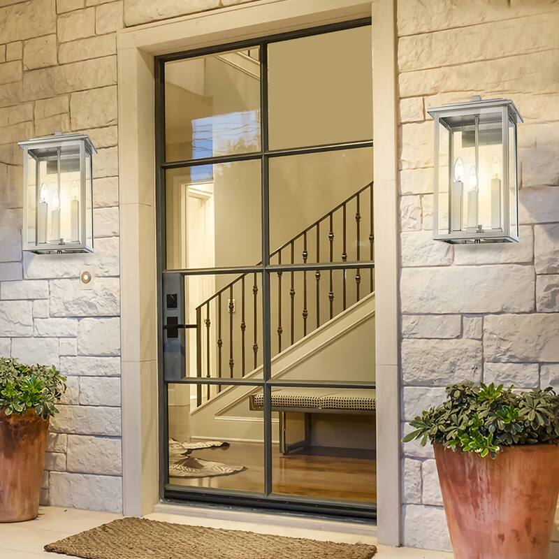 Outdoor Light Fixutre Farmhouse Wall Lantern Sconce with Clear Glass