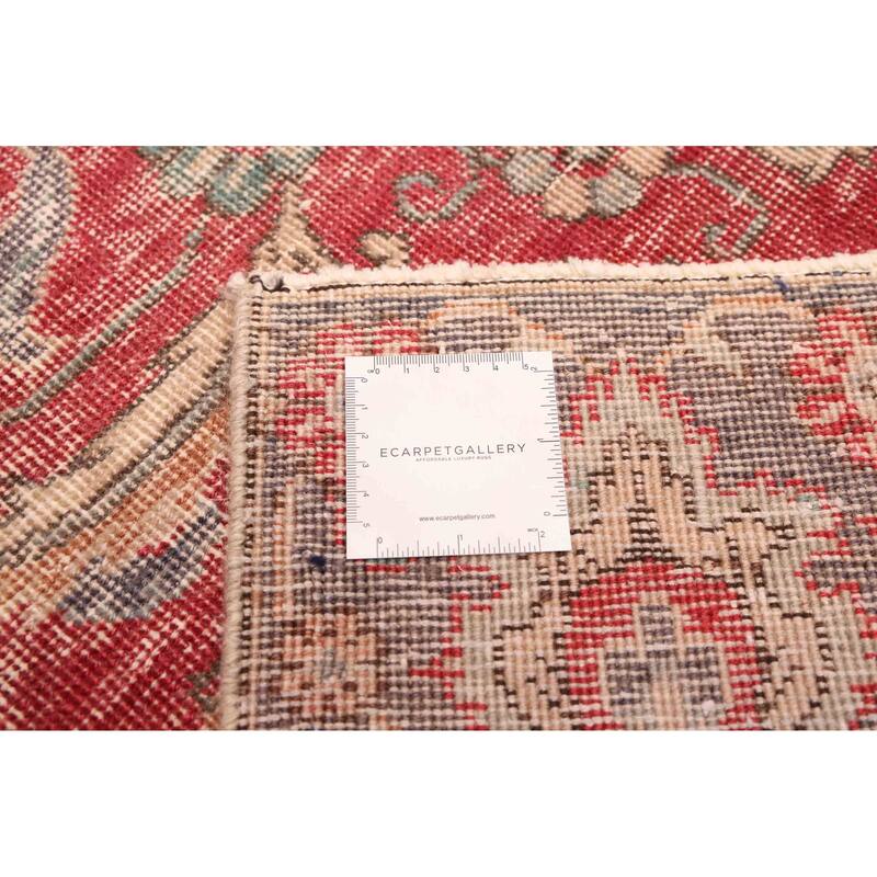 ECARPETGALLERY Hand-knotted Antalya Vintage Dark Red Wool Rug - 9'1 x 11'4