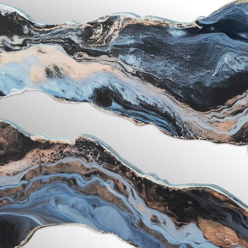 23.6"Artistic Marble Patterned Round Wall Mirror