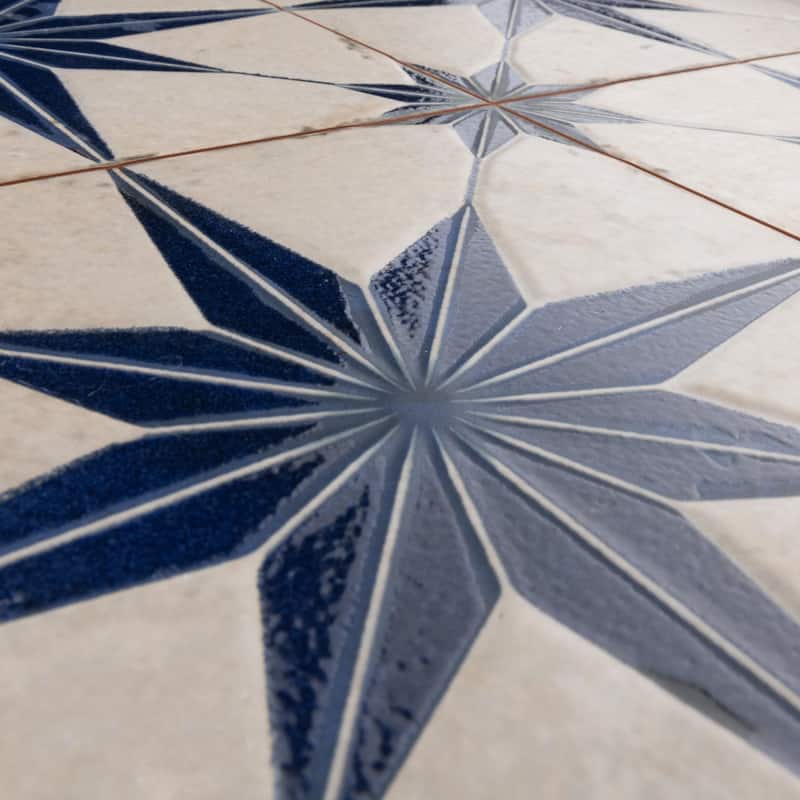 Merola Tile Kings Star Luxe Blue 17-5/8" x 17-5/8" Ceramic Floor and Wall Tile