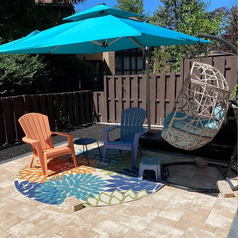 PURPLE LEAF 9ft Square 360 Degree Rotation Patio Offset Umbrella