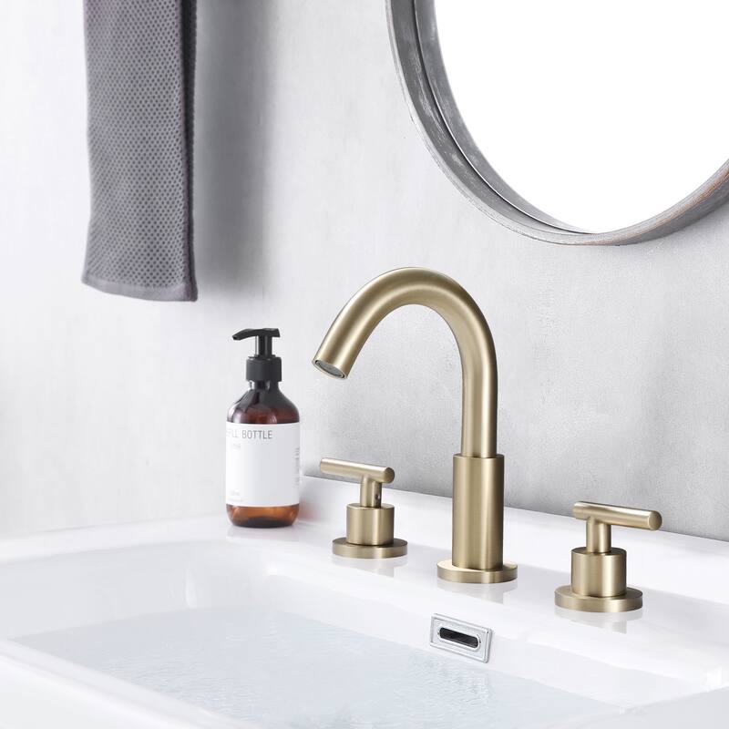 Rbrohant Widespread Faucet 2-handle Bathroom Faucet - Brushed Gold
