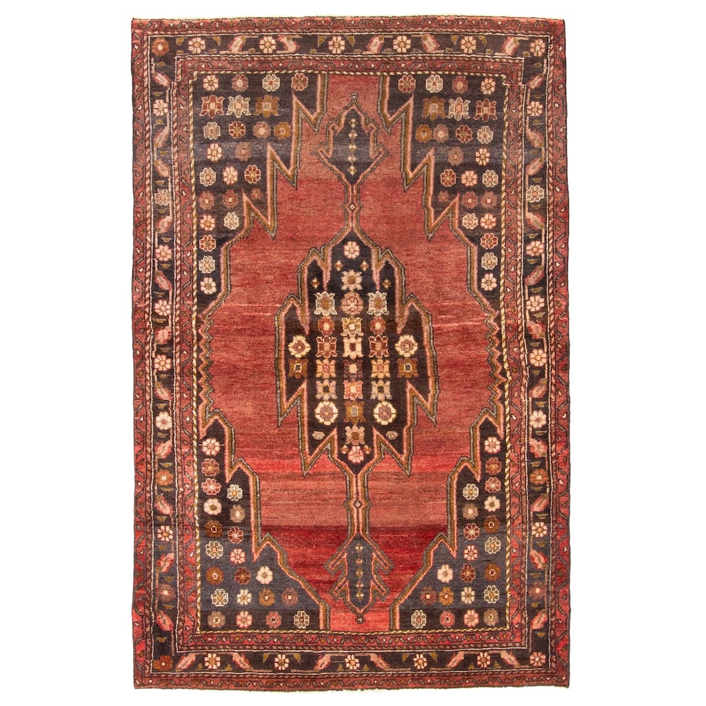 ECARPETGALLERY Hand-knotted Anadol Burgundy Wool Rug - 4'2 x 6'4
