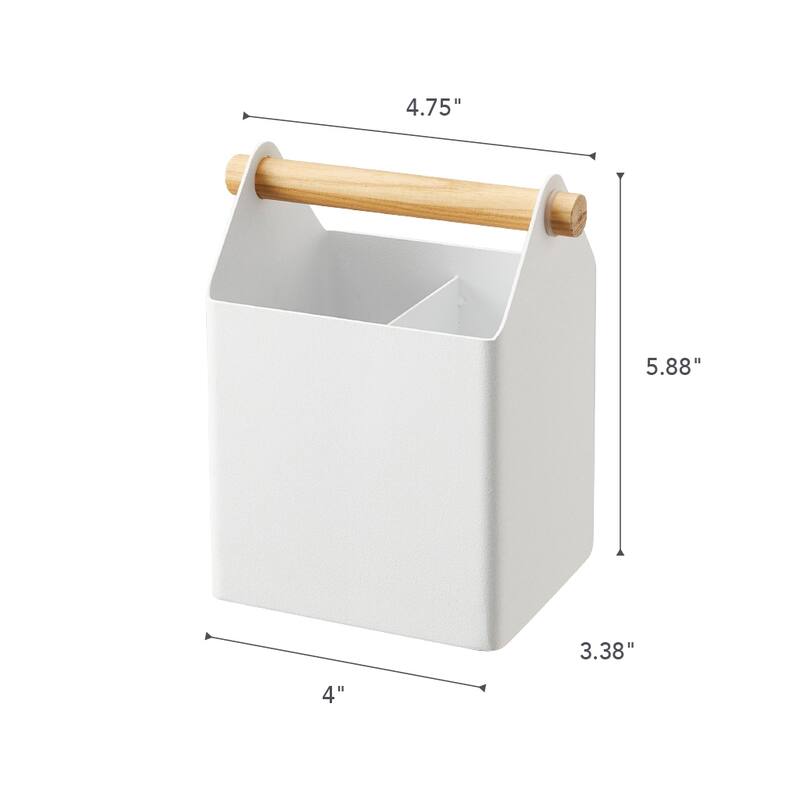 Yamazaki Home Tosca Desk Organizer - Stationary Holder For Office & School Supplies - Pens - Steel + Wood