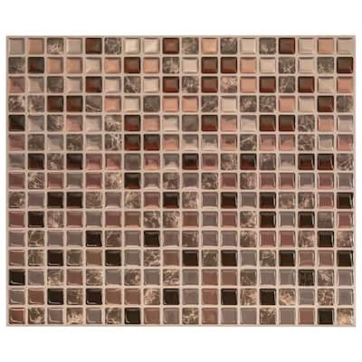 Smart Tiles Self Adhesive Wall Tiles- Minimo Roca - 4 Sheets of 11.55'' x 9.64'' Kitchen and Bathroom Stick on Tiles