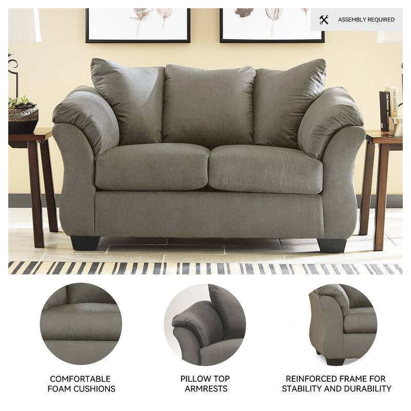 Signature Design by Ashley Darcy Gray Loveseat - 64" W x 37" D x 37" H