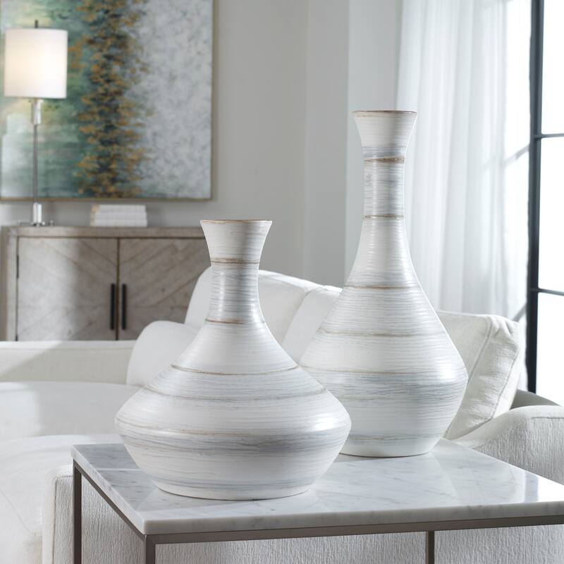 Uttermost Potter Fluted Striped Vases (Set of 2)