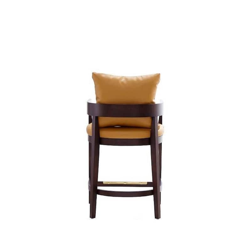 Manhattan Comfort Ritz 34 in. Dark Walnut Beech Wood Counter Height Bar Stool