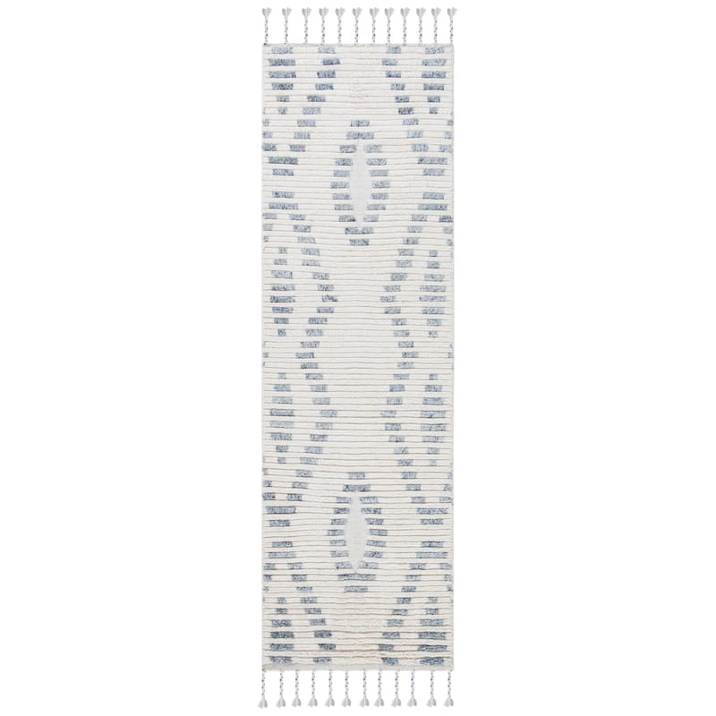 SAFAVIEH Hand-Knotted Casablanca Shag Boginja Tribal Wool Rug