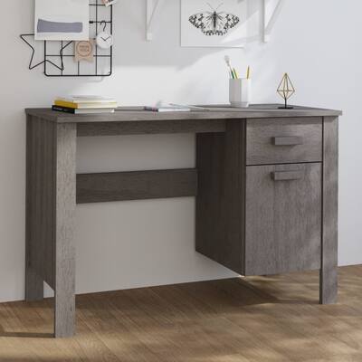 Office Computer Desk Light Gray 44.5"x19.7"x29.5" Solid Wood Pine