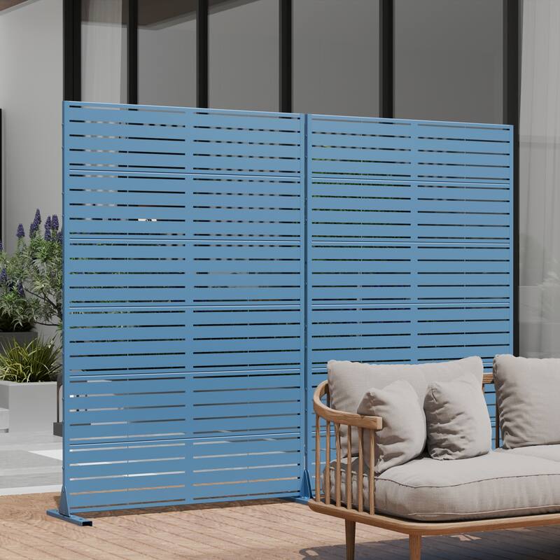 Dovelina 6ft.Outdoor Freestanding Metal Privacy Screen Decorative Garden Fence - 72"x47"