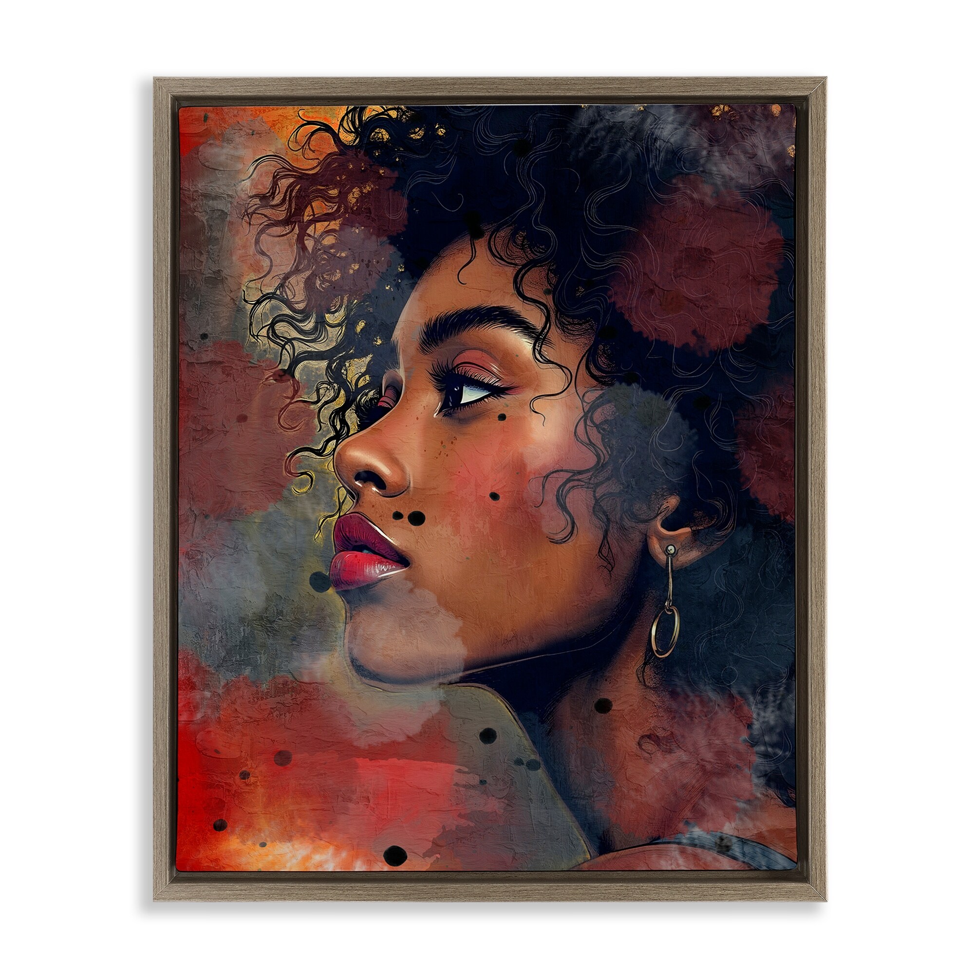 Stupell Vision Female Portrait Framed Floater Canvas Wall Art Design By Kim Allen