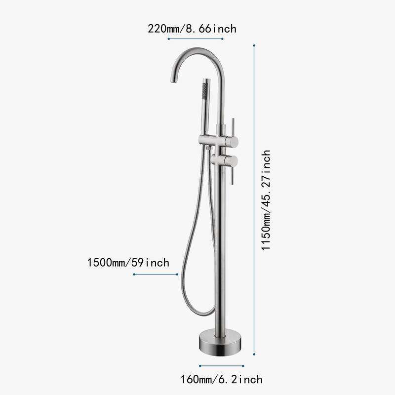 Single Handle Floor Mounted Gooseneck Freestanding Tub Filler