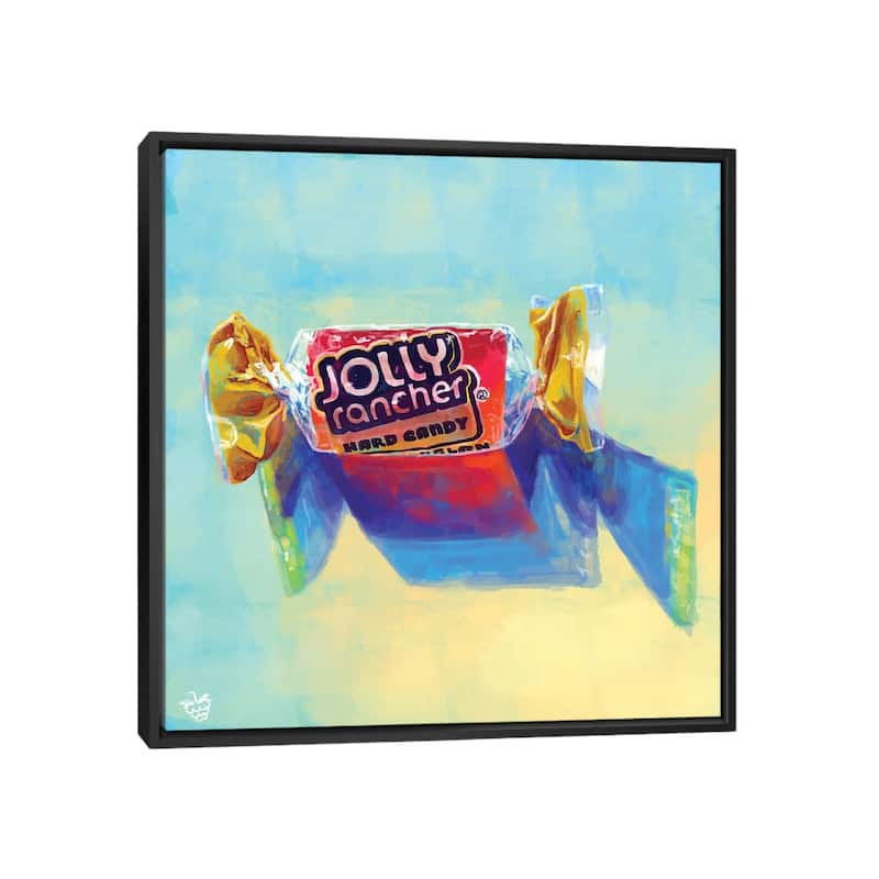 iCanvas "Jolly Rancher" by Very Berry Framed - Black - 37x37