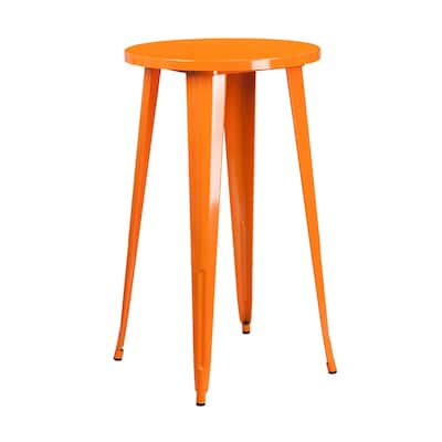 24'' Round Metal Indoor-Outdoor Bar Height Table - 24"W x 24"D x 41"H