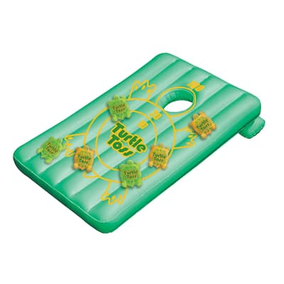 36" Green Inflatable Turtle Toss Corn-Hole Target Swimming Pool Game - N/A
