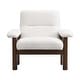 preview thumbnail 6 of 13, Roomfitters Mid-Century Accent Chair with Ottoman, Fabric Upholstered Armchair and Footrest Set with Wood Frame, White