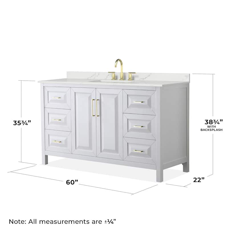 Wyndham Collection WCV252560S-QTZ-US3MXX Daria 60" Free Standing
