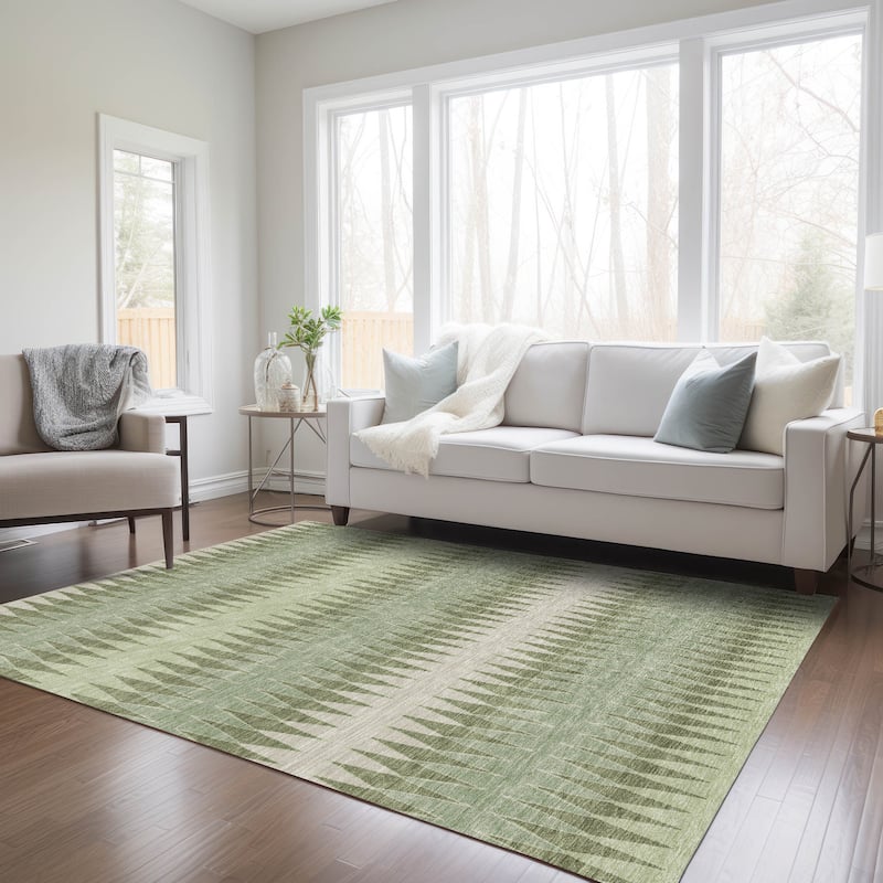 Machine Washable Indoor/ Outdoor Chantille Contemporary Rug