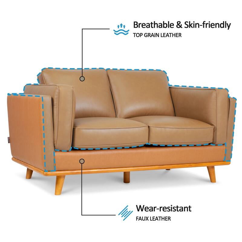 MCombo Napa Leather Couch, Leather Sofa