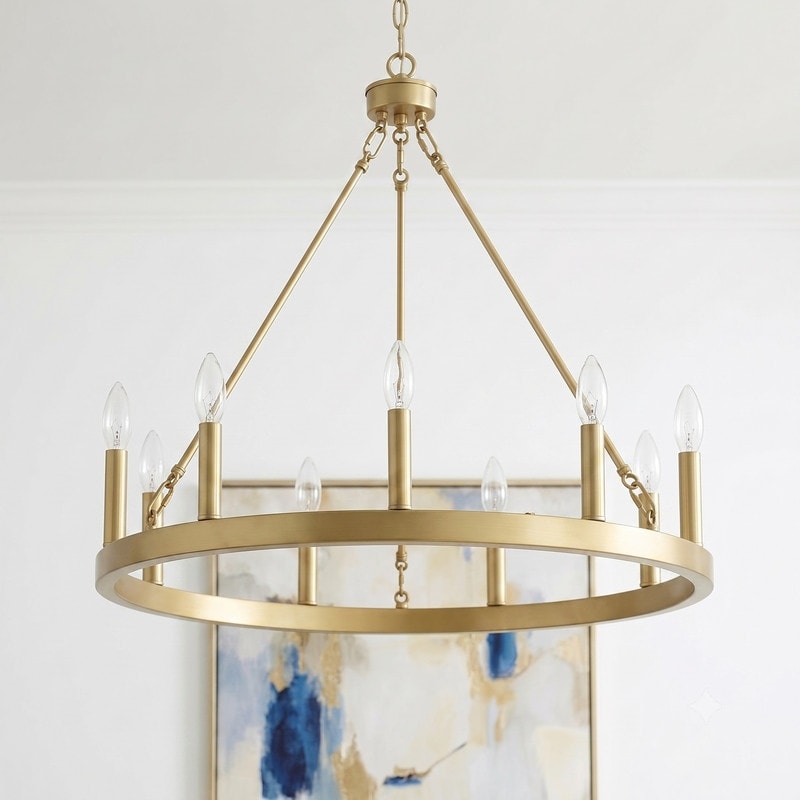 Acroma 9-light Modern Farmhouse Wagon Wheel Chandelier