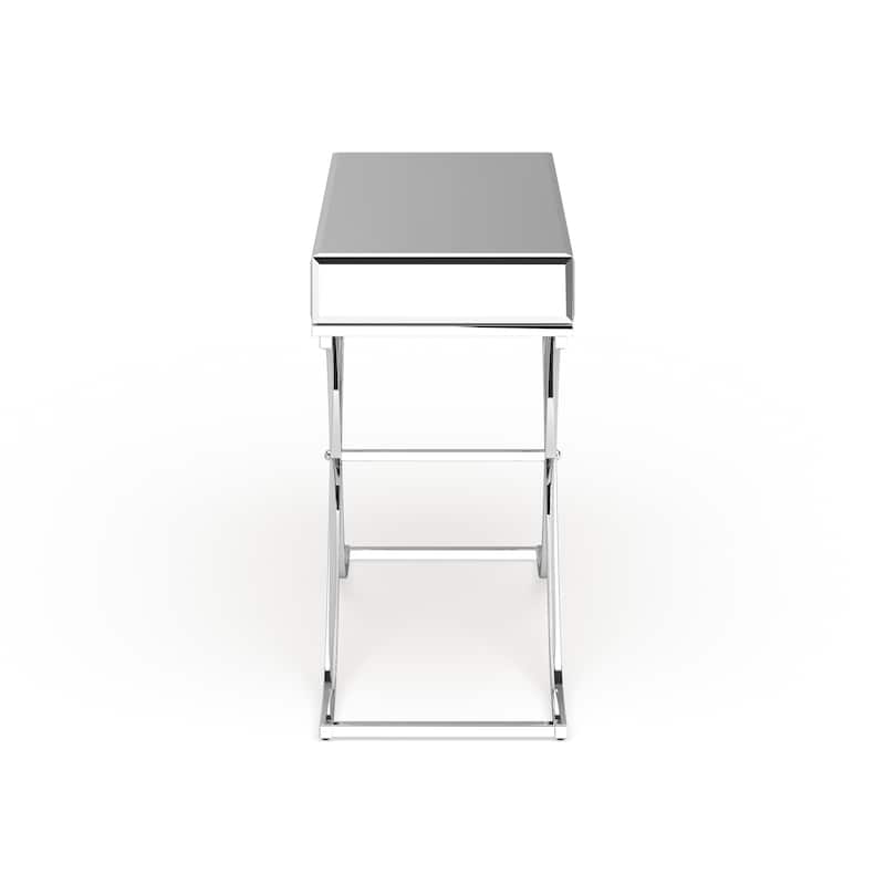 SEI Furniture Olivia Chrome Mirrored Sofa/ Console Table