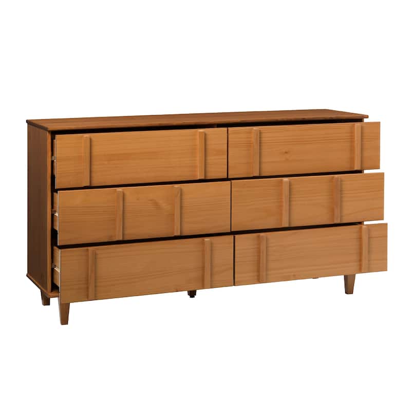 Middlebrook Mid-Century Modern Detailed Solid Wood Dresser