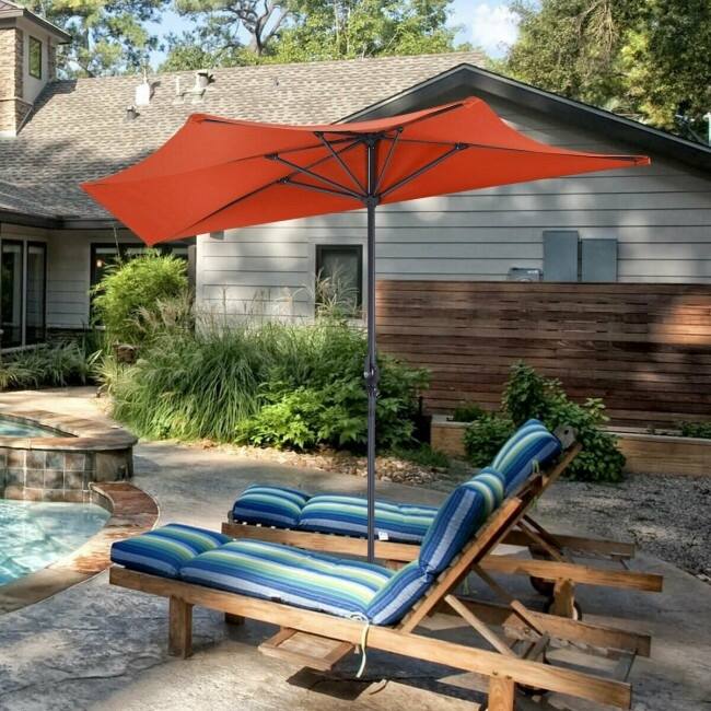 9' Half Round Patio Umbrella Sunshade