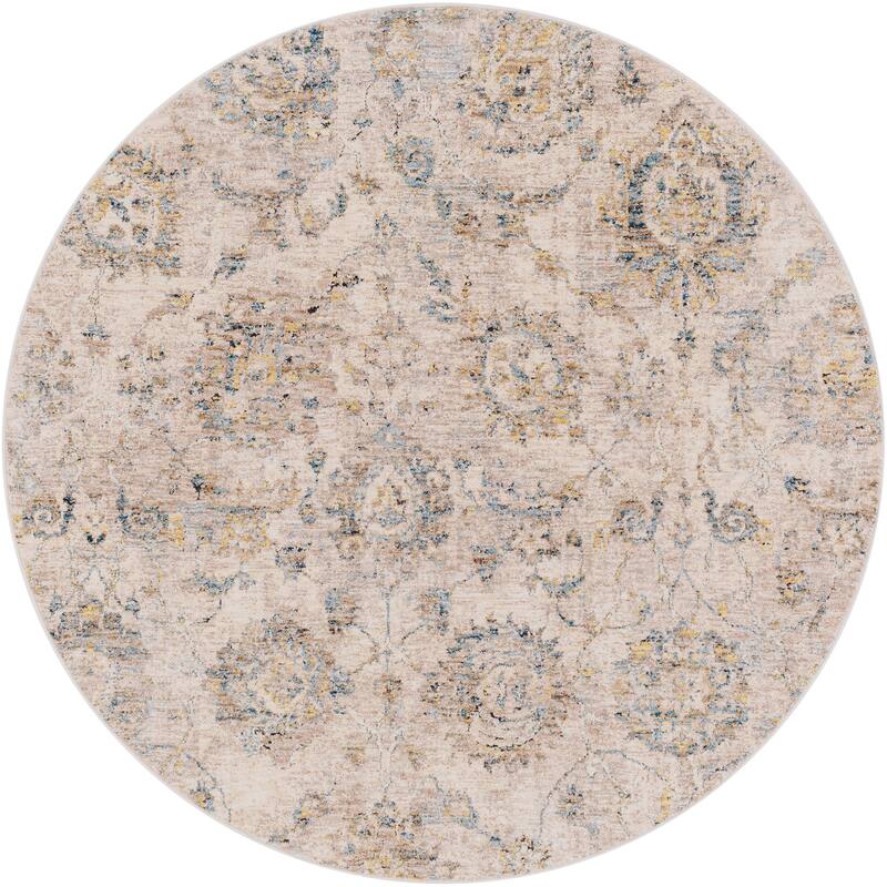 Livabliss Boudine Traditional Area Rug - Beige - 5'3" Round