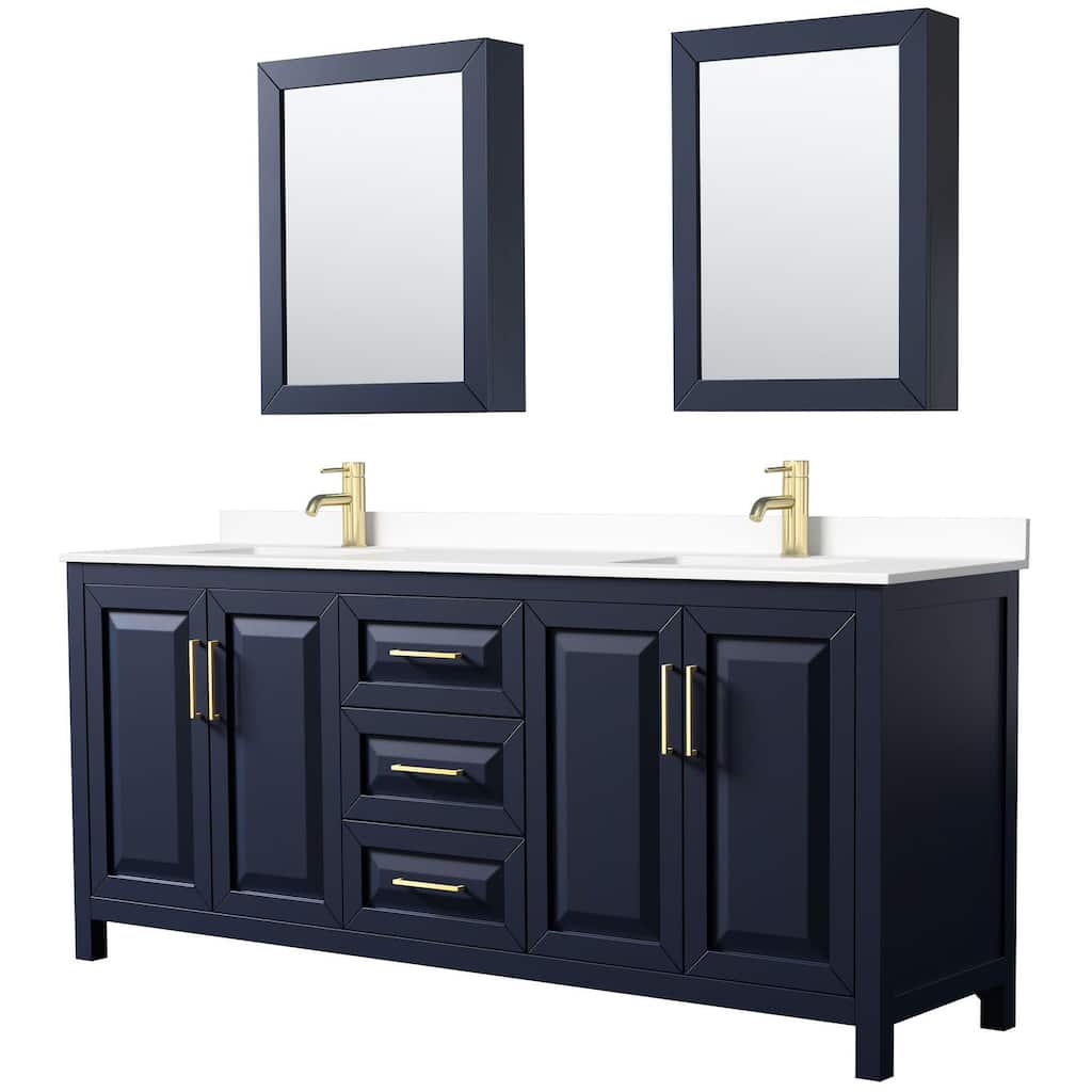 Wyndham Collection Daria 80" Free Standing Double Basin Vanity Set