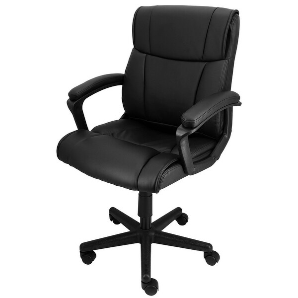 Elama Mid Back Adjustable Faux Leather Office Chair