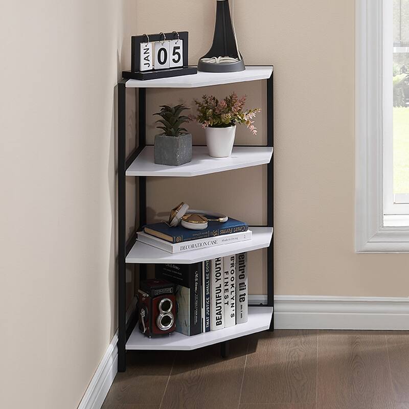 VECELO Modern Nightstands with 4-Tier Shelves Corner Side Table(Set of 2)