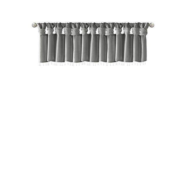 Madison Park Natalie Lightweight Faux Silk Valance with Beads - 50x26"