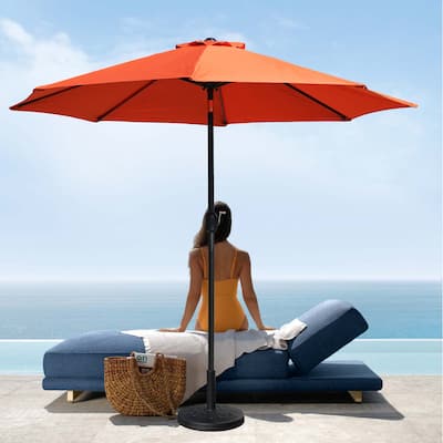 Davee 9 Ft Outdoor Patio Market Umbrella with Base - Orange