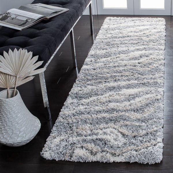 SAFAVIEH Fontana Shag Geanina Modern Abstract 2-inch Thick Rug - On ...