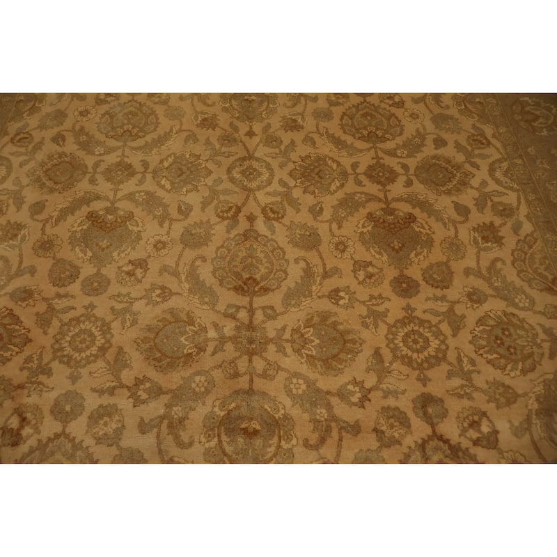 Hand Knotted Oriental 100% Wool Carpet Traditional All-Over Yellow & Gold Peshawar Area Rug - 10' 3'' X 7' 10''