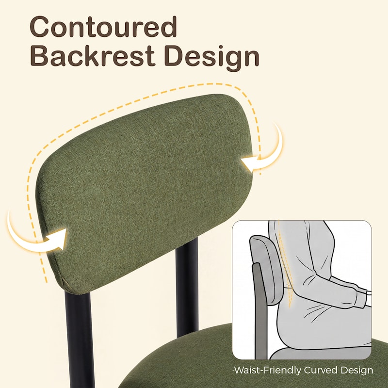 Modern Upholstered Dining Chair with Solid Wood Legs Side Chair for Kitchen Dining Room Living Room (Set of 2)