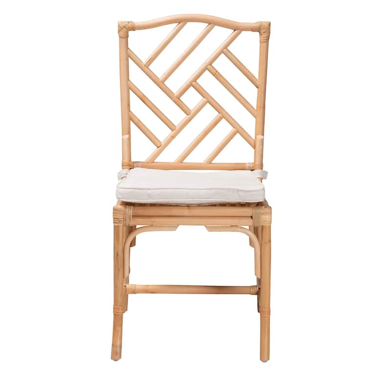 Rio Modern Bohemian Natural Brown Rattan Dining Chair