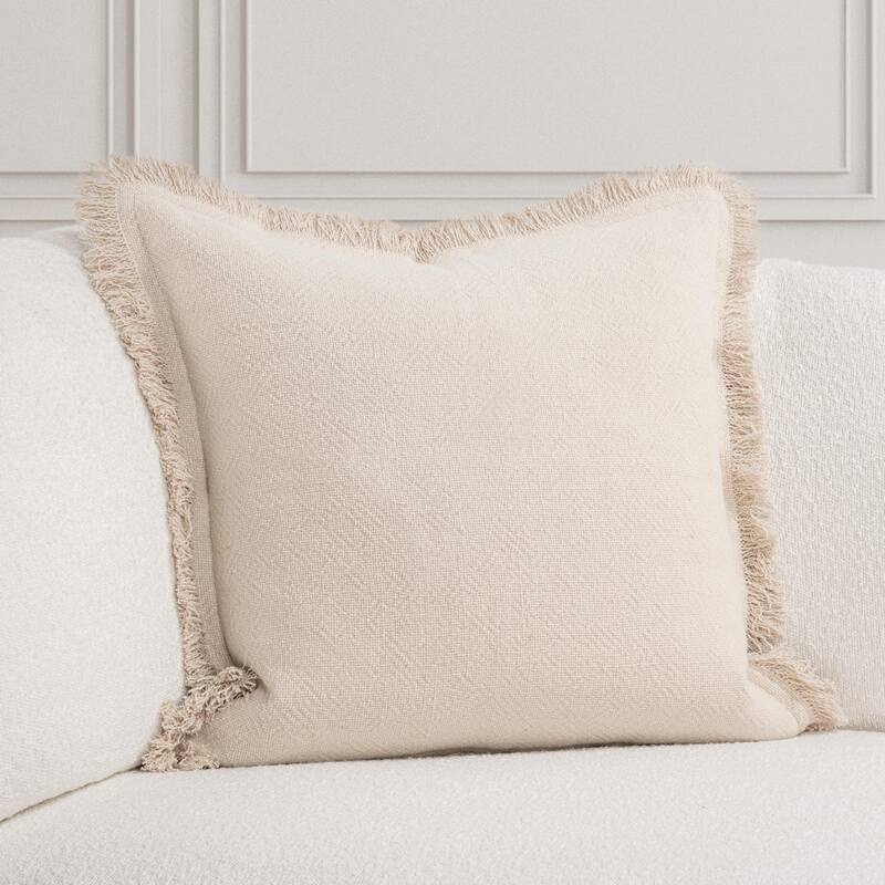 Villa by Classic Home Agatha 22" Linen Blend Throw Pillow - Sand
