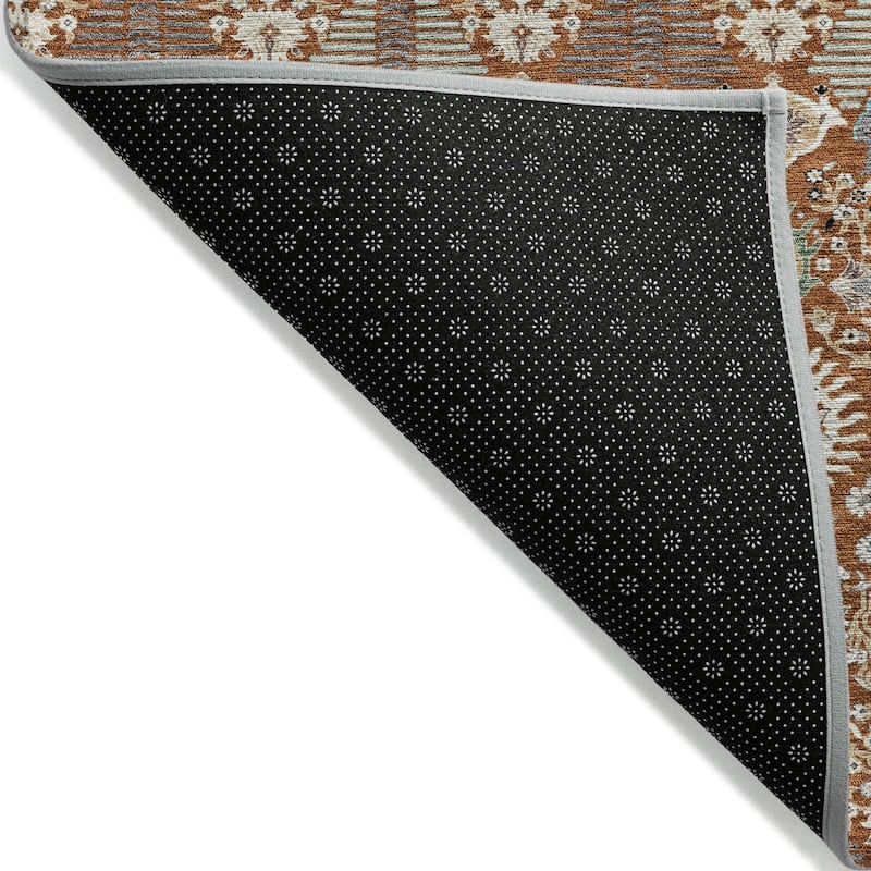 Machine Washable Indoor/ Outdoor Traditional Xander Chantille Rug