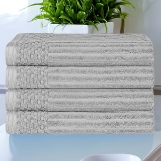 Superior Soho Ribbed Cotton Bath Towel Set of 4