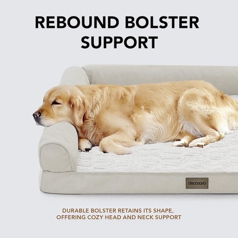 Deconovo Orthopedic Waterproof Dog Sofa Bed with Velvet Cover