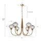 preview thumbnail 7 of 14, Celesn Modern Gold 6-Light Wheel Chandelier Glass Shade for Dining Living Room - D32" x H23"