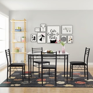 Vecelo Gl Dining Table Sets With 4 Chairs Kitchen Vecelo Gl Dining Table Sets With 4 Chairs Kitchen Free Shipping Today 13023443